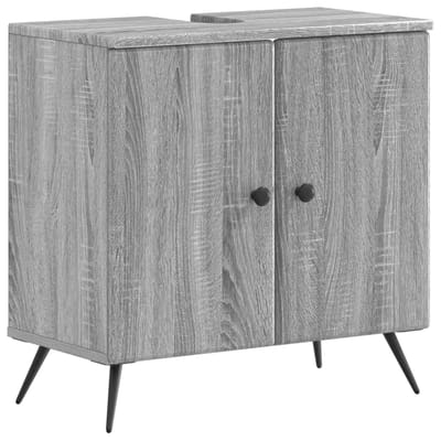 vidaXL - Wastafel - kabinet - voor - de - badkamer - BREDA - Grijs - Sonoma