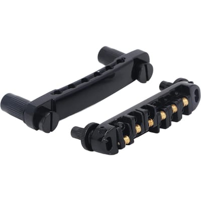 Pont de Guitare à Rouleaux Réglable en Hauteur avec Sillets à Rouleaux en Laiton et Cordier pour Guitares Électriques LP black