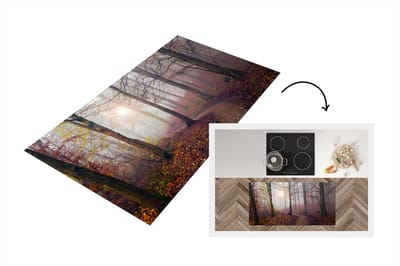 Keukenloper - Loper keuken - Bos pad- Herfst - Mist - Bomen - Bladeren - 120x60 cm - Keukenloper vinyl