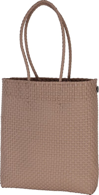 Handgevlochten duurzame boodschappentas - Shopper - Kantoortas - Werktas - Shopping bag - Handed By Solo tall - bruin, mocha mousse- caffè latte