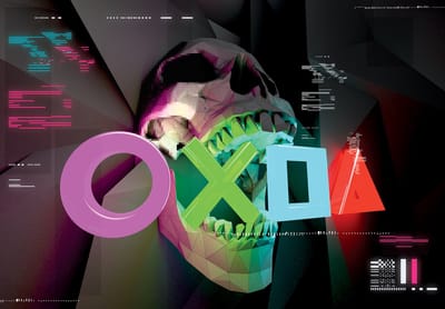 Behangpapier Game Controller Symbols XXL – fotobehang - posterbehang – Behang Gamekamer Skull - 368 x 254 cm