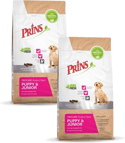 Prins Procare Puppy & Junior Gevogelte - Hondenvoer - 2 x 3 kg