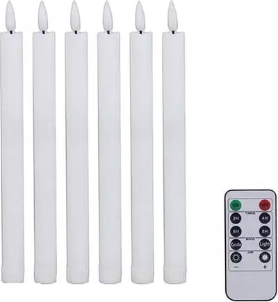 FEDEC LED Dinerkaarsen - Afstandsbediening - Wit - 6 stuks