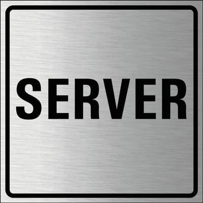 Server bordje, geborsteld aluminium 150 x 150 mm
