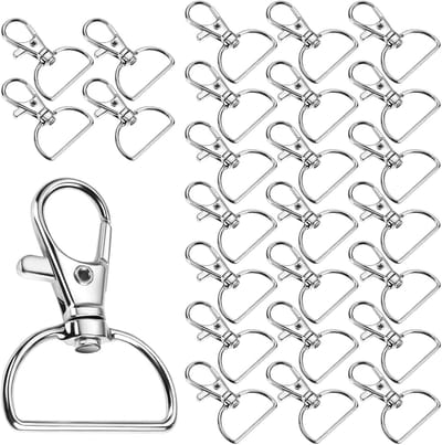 D-Ringen Sleutelhanger Set van 25 Stuks - 25mm Karabijnhaak voor Macrame, DIY en Handtassen - 360° Draaiend voor Creatieve Projecten en Rugzakken