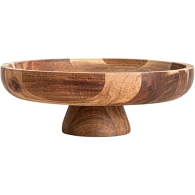 Casa di Elturo Fruitschaal nora op voet Ø30,5 cm – acaciahout – decoratieve serveerschaal