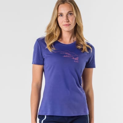 Loeffler shirt korte mouwen W Printshirt Country Merino - Tencel™ Olijf Groen
