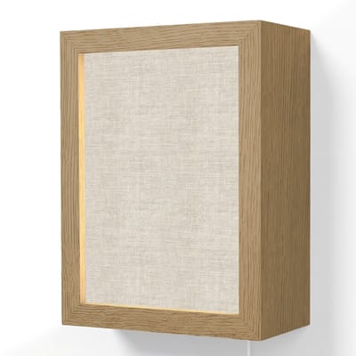 Wandlamp 15x20 cm - Oplaadbaar - Linnen - Textuur - Beige - Wandlampen binnen woonkamer - Slaapkamer lamp met kabel - Decoratieve nachtlamp - Vloerlamp snoer