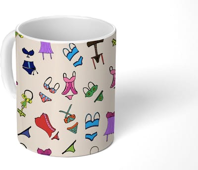 Mok - Koffiemok - Lingerie - Ondergoed - Patroon - Mokken - 350 ML - Beker - Koffiemokken - Theemok
