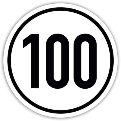 Dailygoods- Sticker 100 km/h - Aanhanger - Personenauto - Caravan - Plaquette - Hoogwaardige kwaliteit - Snelheidssticker