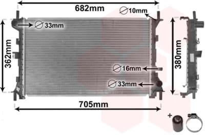 Van Wezel - RADIATOR VOOR FORD FOCUS 1998-2004 1061180
