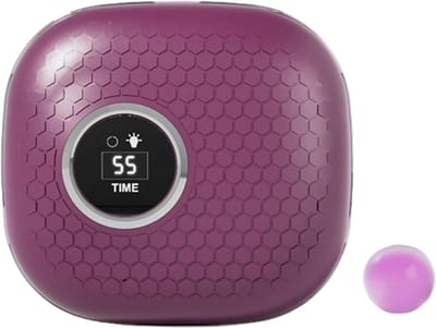 Gecombineerde Smart Reach-lensreiniger: een combinatie van onhoorbare reiniging, LED-verlichting, make-upspiegel en draagbare opbergcase voor uitgebreide verzorging met diverse reinigingsmethoden（Paars）