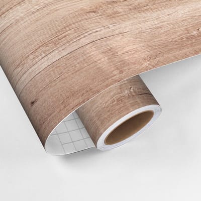 Zelfklevende vinylfolie op rol, per meter verkocht - Afwasbare sticker voor keukenmeubels, kasten en deuren - MADRID WOOD - 60x100cm