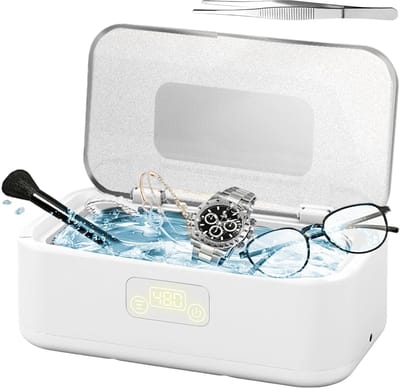 Ultrasoon reiniger - Sieraden reiniger - Voorwerpen schoonmaken - 5 reinigingsmodi - 800 ml inhoud - Wit