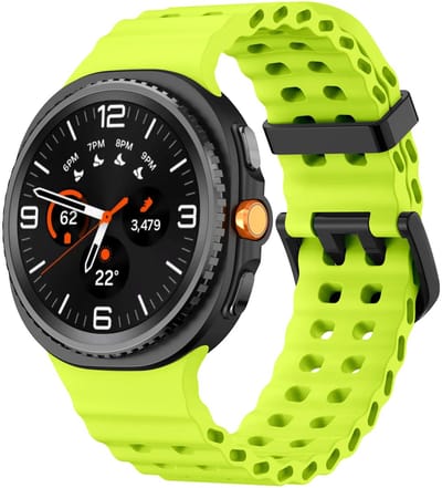 Strap-it Ocean siliconen bandje met gespsluiting geschikt voor Samsung Galaxy Watch 9 (40/44mm) / Watch 8 (40/44mm) / 8 Classic (46mm) - lime