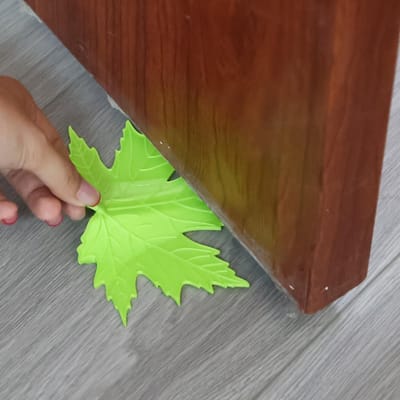 Maple Leaf Door Stop Anti-Collision Rubber Door Stop Herbruikbare Deurstop voor Huis Slaapkamer (Groen, 5 x 4,6 inch), 2pcs