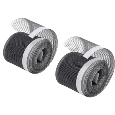 2 Pièces Ruban de Réparation d'Écran de Fenêtre Découpable Polyvalent Adhésif Fort Patch de Réparation de Moustiquaire pour gray