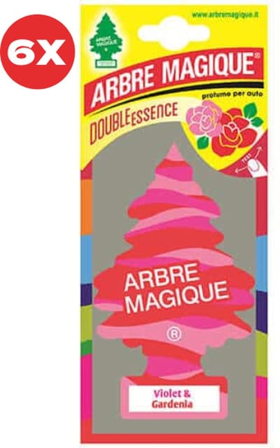 6 stuks Viooltje Gardenia Arbre Magique Geurboom luchtverfrisser voor in de auto Violet Gardenia – Car Parfum – Geurboompje – Geurbooster – Wonderboom – Geurverfrisser – Nieuwe Auto – Autogeur – Autoparfum – Geurblad