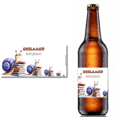 Bieretiket Geslaagd - Geslaagd Goed Gedaan - Bier Sticker Cadeau - Memories Are Timeless