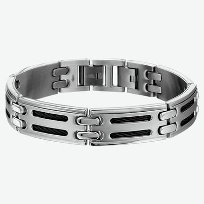 YO&NO - Armband - Staal - Fantasieschakel - Mat - 13mm - 21cm - Heren - Stainless steel