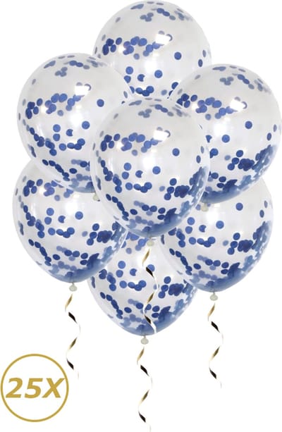 Blauwe Helium Ballonnen Confetti Gender Reveal Geboorte Feest Versiering Ballon Blauw Papier Decoratie - 25 Stuks