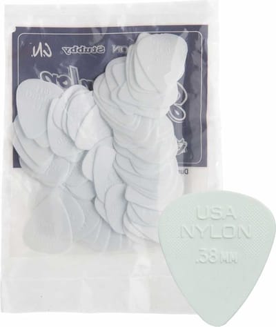 Dunlop - 44-R-38 - Nylon Plectra 0,38 Mm Wit 72 Stuks Doos Voor Elektrische Gitaar
