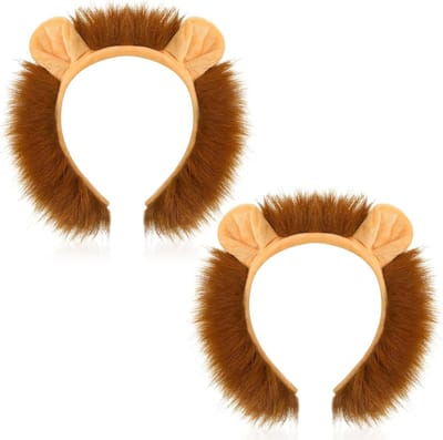 2 x Dierenoren Hoofdband voor Kinderen en Volwassenen - Perfect voor Cosplay, Halloween en Feestjes (Leeuw)