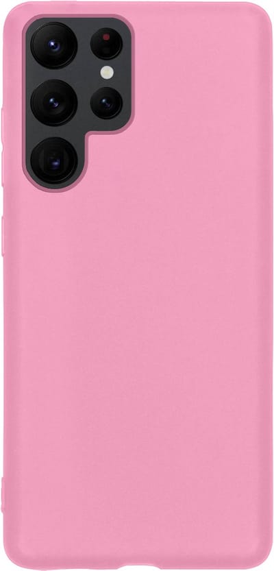 Hoes - Geschikt voor Samsung Galaxy S22 Ultra - Sterk & Shockproof - Hoesje Cover - Siliconen Case - Lichtroze