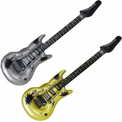 Henbrandt Opblaasbare muziekinstrument gitaren - 2x stuks goud/zilver 106 cm