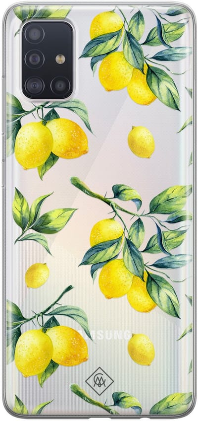 Casimoda® hoesje - Geschikt voor Samsung A51 - Lemons - Backcover - Siliconen/TPU - Geel