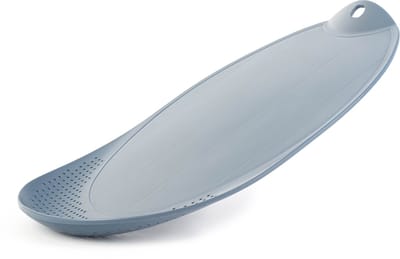 KADAX Snijplank met afwateringssysteem, moderne fruit- en groenteplank, robuuste snijonderlegger met greepgat, keukenplank (donkergrijs)