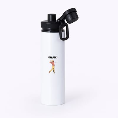 Hacebo® - Golf met eigen naam waterfles met draaidop zwart - Golfen - Golfer - Sport - water fles - 850ML