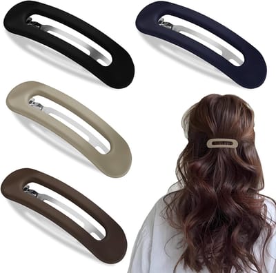 Set van 4 platte haarclips voor dik en dun haar, antislip sterke clips, ideaal voor dagelijks gebruik, yoga en onderweg