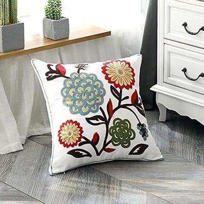 Geborduurde Kussenhoezen - Sierkussenhoes Decoratief - Woonkamer Decoratie - 3D Handdoek Borduurwerk - 45x45 cm - Multicolor