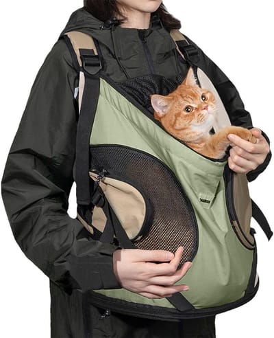 PETCUTE Rugzak voor honden, verstelbaar, kleine hondentas met veiligheidslijn, rugzak voor katten van geventileerd net, vrije handen voor honden, voor reizen, wandelen