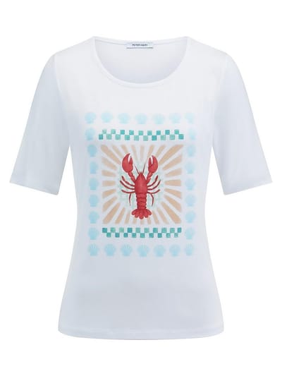 Shirt ronde hals Van Peter Hahn wit