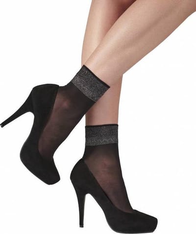Pretty Polly Enkelsokje - Sheer Luxuy Welt - Dames Enkel Sokjes - One size - 35,5/43 - Zwart