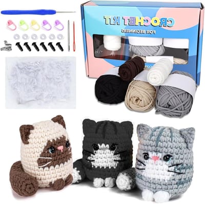 Haakset Dieren - Hobby Kit - Beginners Haken - Stapsgewijze Video - 70 Gram - Veelkleurig