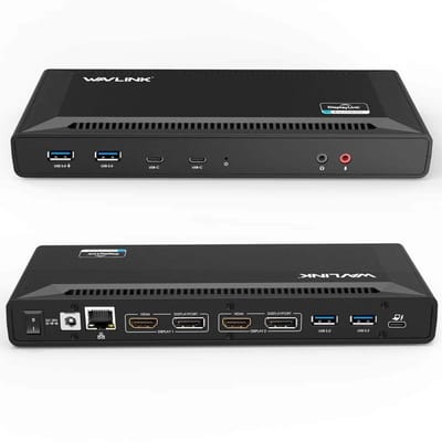 Wavlink Universal USB-C Docking Station - 2 x HDMI - 2 x Displayport - Ethernet - 4 x USB-A - Audio - 2 x USB-C - (45W/65W100W opladen) - Geschikt voor ALLE type Laptops en Macbooks