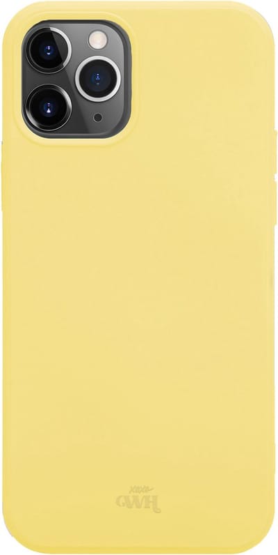 xoxo Wildhearts siliconen hoesje geschikt voor iPhone 12 Pro Max - Geel gekleurd hoesje - Pantone kleur - Backcover - verkrijgbaar in verschillende kleuren - Geel