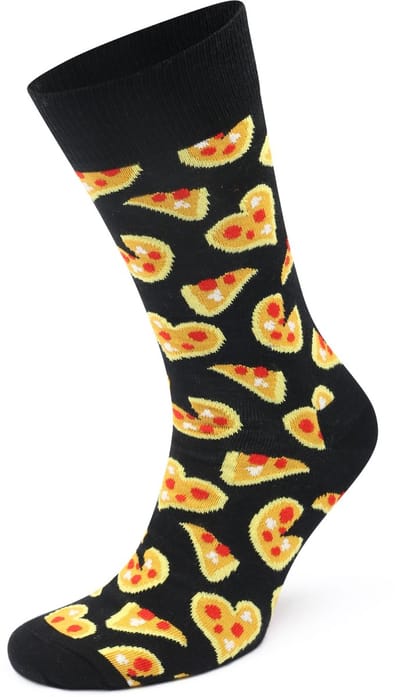 Happy Socks Sokken Pizza Love - Maat 41-46 - Heren - Grappige sokken - Halfhoge sokken