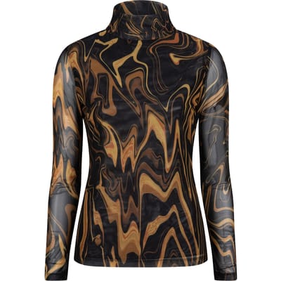 EsQualo Top Mesh Swirl Print Print Größe: S | Longsleeves Outlet | Damen