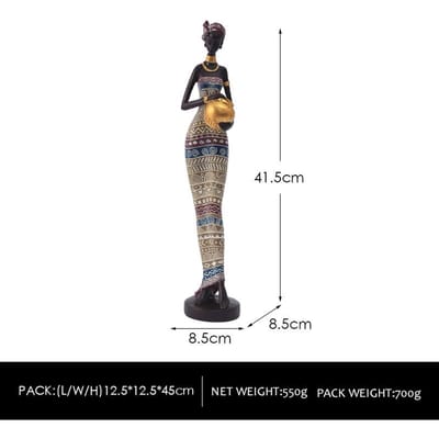 Retro Afrikaanse Zwarte Vrouwen Ornamenten Creatieve Huis Kunst Figuur Sculptuur Model Kamer Ingang TV-meubel Decoratie