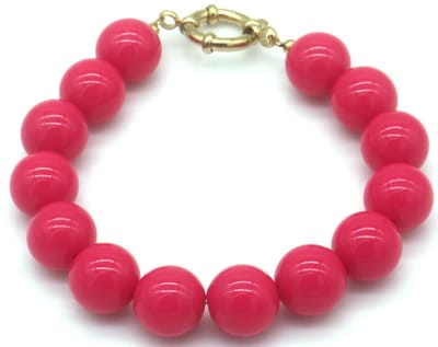 RVS kralen armband 18 cm – fuchsia – dames
