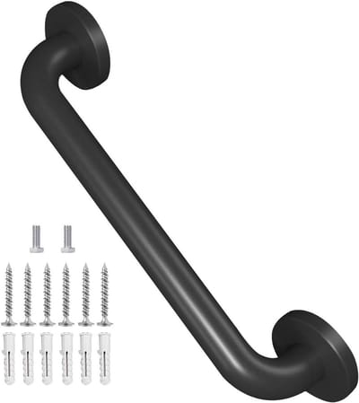 Metalen trapleuning - Veiligheidshandgreep muur - Veilige traplift - Eenvoudige installatie - 30 cm - Mat zwart
