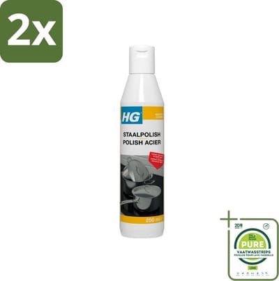HG - Staalpolish - Beschermt & Polijst RVS - 250 ml - Voordeelverpakking - 2 stuks - Roestvrijstalen schoonmaak - Roestvrijstalen polijstmiddel
