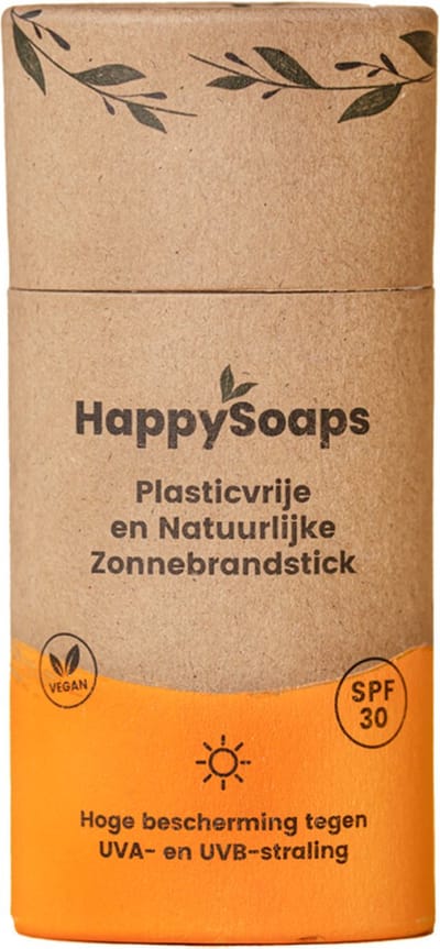 HappySoaps Zonnebrandstick SPF 30 – Plasticvrij & Minerale Sunfilters