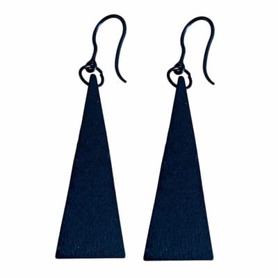 Allergievrije- Saheli-Oorbellen- Hout- Zwart-Charme Bijoux