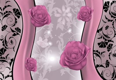 Fotobehang Flowers Floral Pattern | XL - 208cm x 146cm | 130g/m2 Vlies