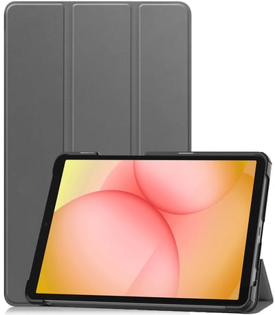 Hoesje - Geschikt voor Samsung Galaxy Tab A11 Plus - Dun & Stevig - Trifold Bookcase - Hard Cover - Hardcover Book Case - Tablet Hoes - Grijs